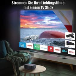 Beamer Full HD 1080p – 1200 ANSI Lumen – 4K Ondersteuning – 5G WiFi en Bluetooth – 300 Inch — thumbnail 2