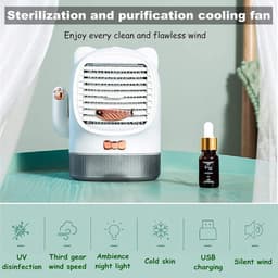 Verdampingskoelers Ventilator - Luchtkoeler huishoudelijke bevochtiging mobiele airconditioning watergekoelde kleine airconditioner — thumbnail 4