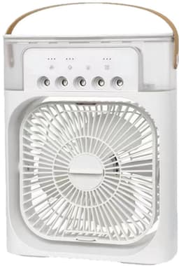 Mobiele airconditioner - mini-luchtkoeler, 5-in-1 airconditioning, klein, draagbaar, 7 leds, luchtbevochtiger met 3 snelheden, luchtkoeler, ventilator met waterkoeling, voor keuken, kantoor - wit [Energieklasse A] — thumbnail 1