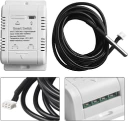 Slimme Temperatuurschakelaar - Thermostaat Sensor - Energie Besparen - App Bediening - 20A 2M Draad - Wit — thumbnail 4