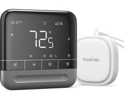 Slimme thermostaat - Energiebesparend huis - Temperatuur regelen - 7 dagen programmeerbaar - 395 inch scherm - Zwart