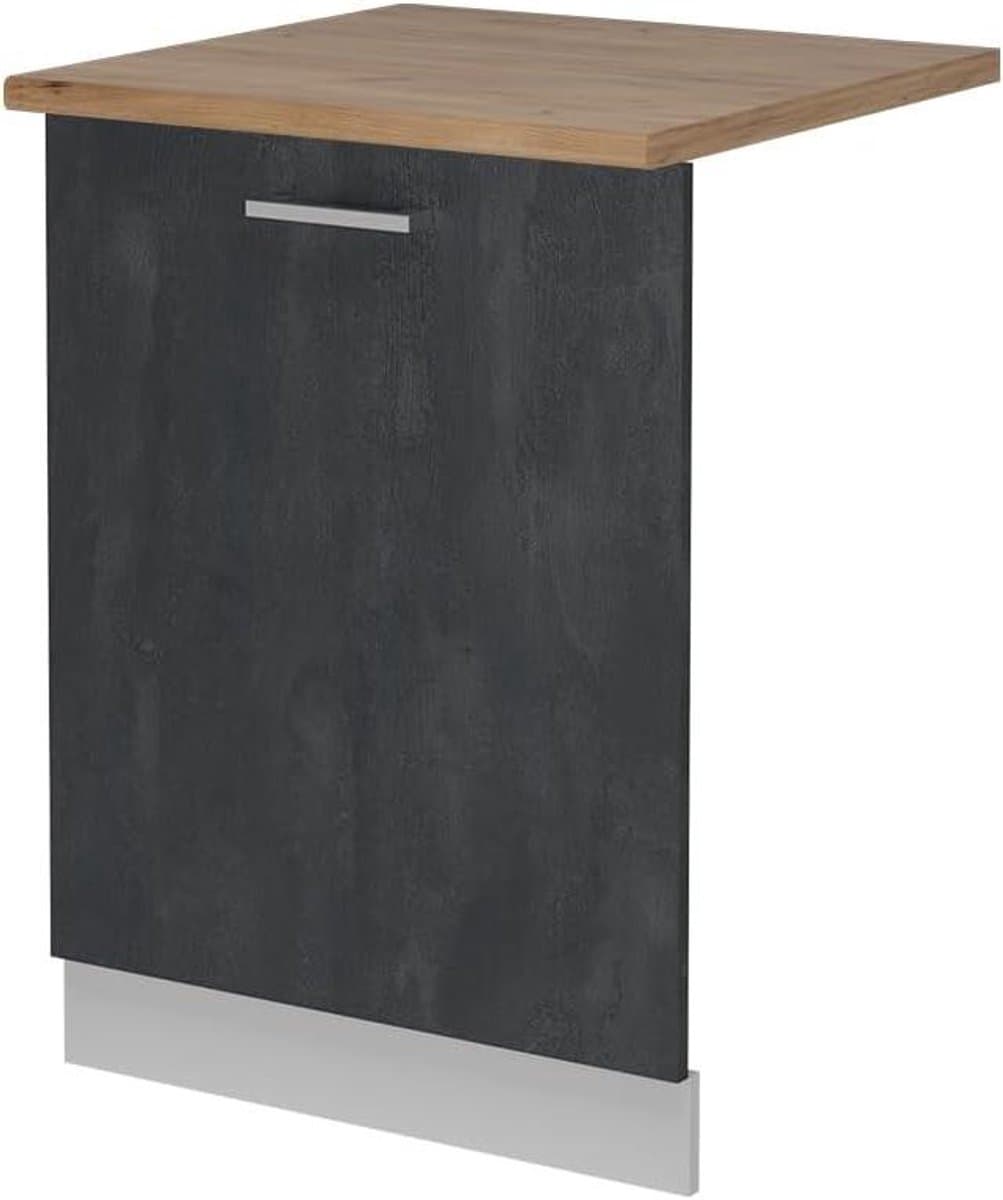 Vaatwasserpaneel - Keukenfront - Keuken Integratie - Verstelbare Montage - 60 cm breed - Zwart Beton — afbeelding 1