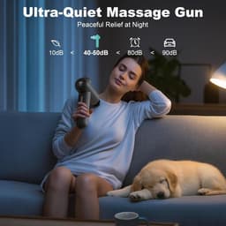 Massagepistool - Spierontspanner Draagbaar - Spierherstel Bevorderen - Vijf Gerichte Opzetstukken - 115 kg - Zwart — thumbnail 3