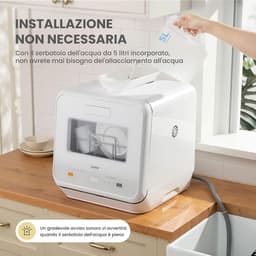 Compacte Vaatwasser - Mini Vaatwasser Tafelmodel - Hygiënisch Afwassen - Zonder Installatie - 42 cm Breed - Wit — thumbnail 3