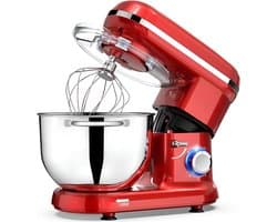 KAD® Deegmachine - Elektrische Deegmixer - Keukenmixer - Rood - 42cm x 27cm x 36cm