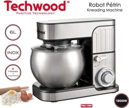 Keukenmachine - Multifunctionele mixer - Bakken en mixen - Krachtige 1300W motor - 6 liter kom - RVS — thumbnail 2