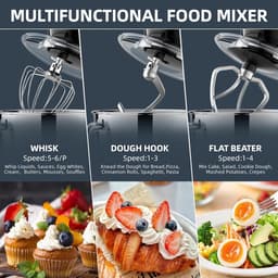 Keukenmachine - Mixer Deegmaker - Bakken en Koken - Krachtige 1500W Motor - 65 Liter Kom - Zwart — thumbnail 5