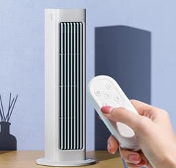 Torenventilator met Afstandsbediening - Stille Links-rechts zwaaiende Staande Ventilator - Slanke Verticale Vloerventilator met Wandmontage Accessoire voor Slaapkamer Woonkamer Kantoor Zomer Luchtcirculatie — thumbnail 3