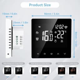 Slimme Thermostaat - Verwarming Regelaar - Energie Besparen - App Bediening - 3A - Wit — thumbnail 4