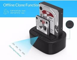 Externe Harde Schijf Dock - Hdd Docking Station - Data Kopiëren - Offline Kloonfunctie - Tot 16TB - Zwart — thumbnail 4