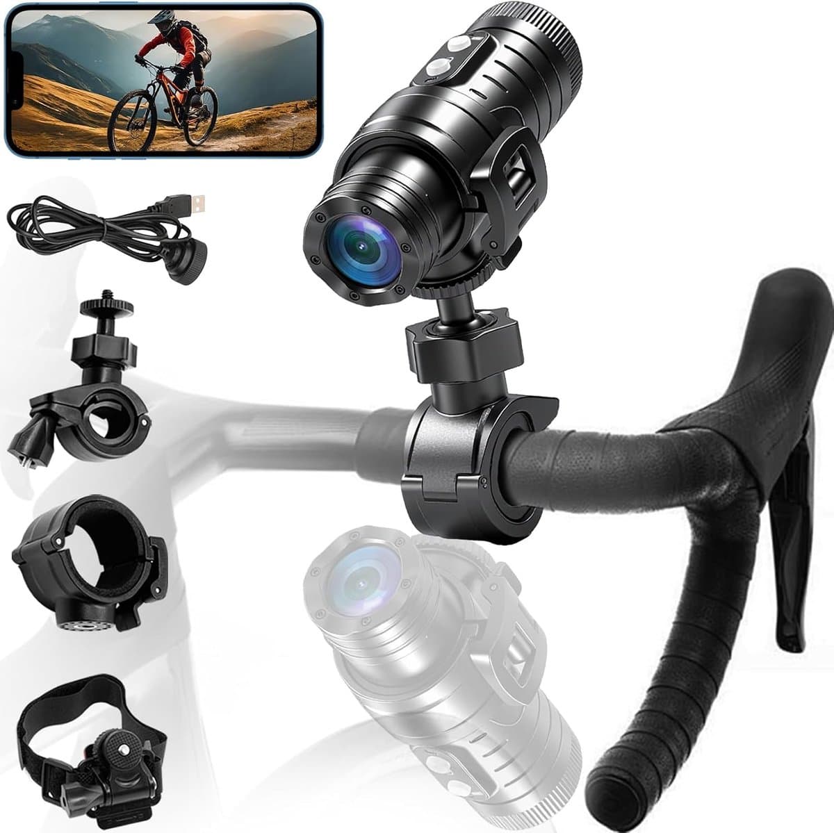 Fiets/Motorfiets Helm-Dashcam - 1080P - Waterdicht - Live streaming via wifi - ShopVlot — afbeelding 1