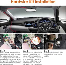 Mini USB-poort Dash Cam Hardwire Kit voor 24 uur parkeermonitor/time-lapse-opname Converteert 12V-24V naar 5V/2.5A Auto bescherming tegen lage spanning, Dash Camera-oplader 320cm kabelset — thumbnail 4