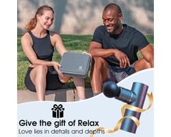 Massage gun mini stil met 4 massagekoppen, spiermassage apparaat met USB-C opladen, draagbare spierontspanner 3200 RPM met tas