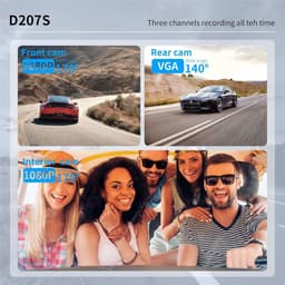 Dashcam 3 Kanaals - Auto Camera Recorder - Veilige Rit Registratie - Ingebouwde GPS - 170 Graden Hoek - Zwart — thumbnail 2