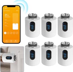 Slimme Thermostaatkraan voor Radiator – WiFi, App en 6 Modi – Wit – 6-pack — thumbnail 1