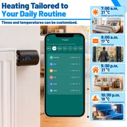 Radiator Thermostaat WiFi – Raamdetectie, Vorstbeveiliging en Kinderslot – Zwart – 2-pack — thumbnail 5