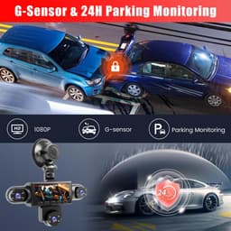 Sogiol® Dashcam Auto - 5 Lenzen (Voor, Achter, Links, Rechts) - 1080P Full HD - WiFi & GPS - Dashcams - Nachtzicht - G-Sensor - Parkeerbewaking - 3,16 Inch met App - Incl. 64GB SD-Kaart — thumbnail 4