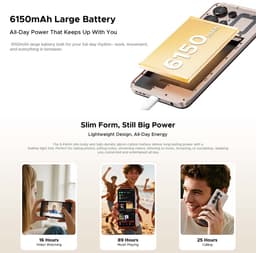 DOOGEE Note 56 X Lite Smartphone - 6,56 Inch - 12GB(3+9) RAM - 32GB ROM - 6150 mAh - Android 16 - Met 3,5 mm hoofdtelefoonaansluiting - Zwart — thumbnail 5