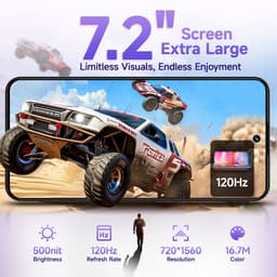 OUKITEL C68 Smartphone 4G-7.2 inch HD-120HZ-24GB RAM-256GB ROM-64MP camera-Android 15-NFC — thumbnail 4