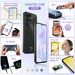 OUKITEL C68 Smartphone 4G-7.2 inch HD-120HZ-24GB RAM-256GB ROM-64MP camera-Android 15-NFC — thumbnail 2