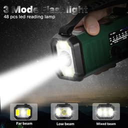 Solar Noodradio met Dynamo – 20.000 mAh Powerbank – AM/FM Radio – Zaklamp met SOS-Model 2026 — thumbnail 4