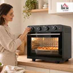 HOMCOM Airfryer Oven - Koudgewalst staal, gehard glas - 54 x 48 x 48,2 cm - Zwart — thumbnail 3