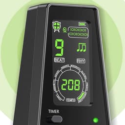 Digitale Metronoom - Elektronische Metronoom - 40-208 BPM - LCD-Display met Draaiknop - 9 Ritmepatronen en Instelbaar Volume - USB en 3 AAA-Batterijen - Voor Piano, Gitaar, Viool, Drums en Muziekoefening — thumbnail 3