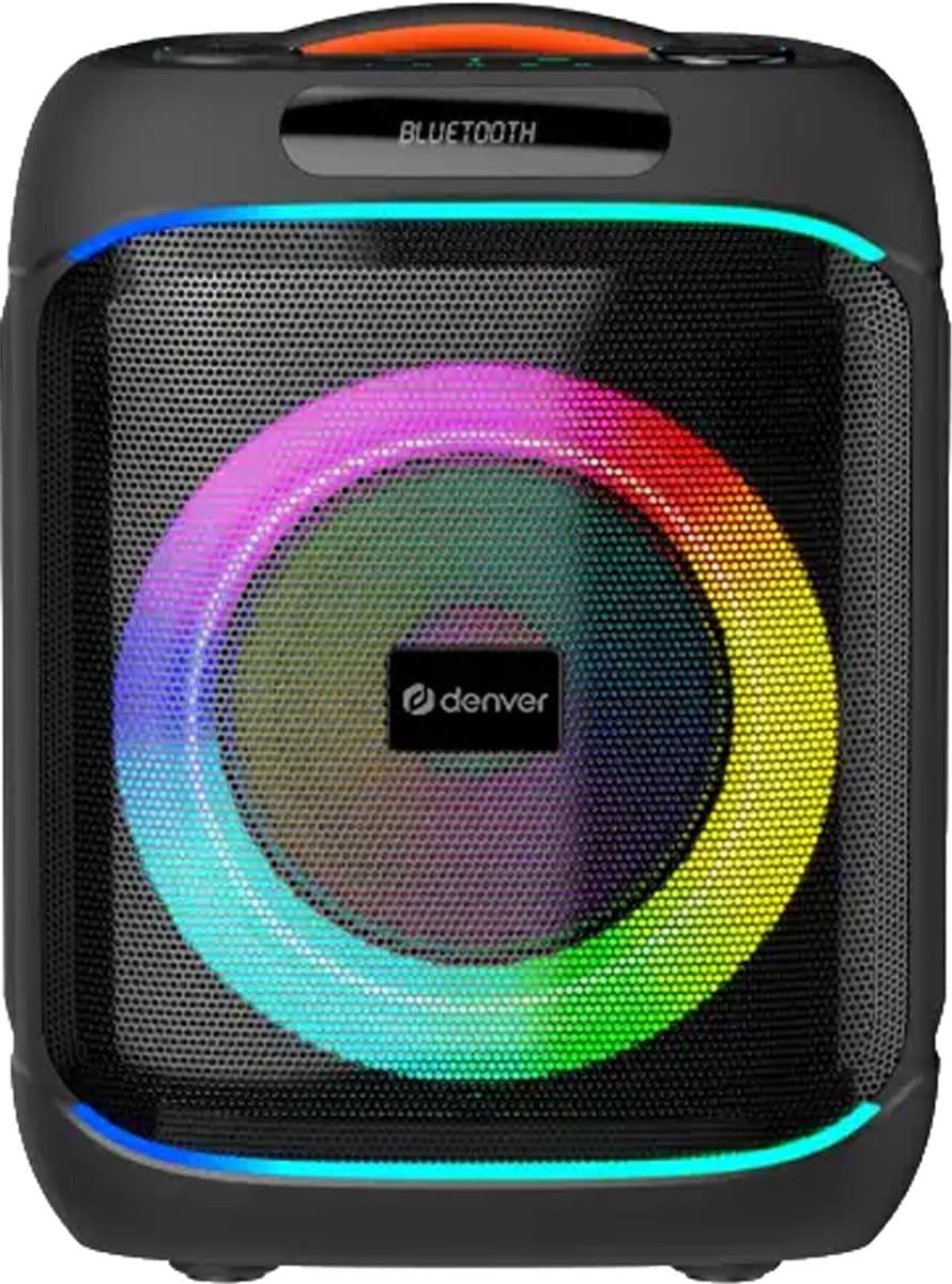 Denver Bluetooth Speaker Party box - Discolichten - Partyspeaker incl. draadloze microfoon & afstandsbediening - Luidspreker - 8" woofer - BPS270 — afbeelding 1