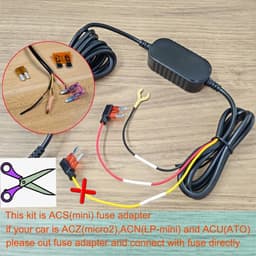 SnelShoppen - Type C Dash Cam Hardwire Kit - 24/7 Parkeerbewaking - 5V/2.5A Auto Dash Camera Oplader - 320cm Laagspanning Beschermingskabel - Hoog Com — thumbnail 3