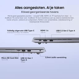 Blackview AceBook 10 - Laptop - 18,5 inch Full HD - 16 GB DDR4 - 512 GB SSD - Intel Pentium Silver N6000 - WiFi 6 - Windows 11 Pro Notebook - Intel® Graphics - Grijs — thumbnail 3