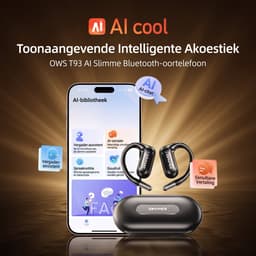 AWEI T93 - Sport Oordopjes - Open-Ear Oorclips - Draadloos Bluetooth Clip On Design - AI-vertaalfunctie - ENC Ruisonderdrukking - IPX6 - 40 Uur Batterijduur - voor Hardlopen - Zwart — thumbnail 5