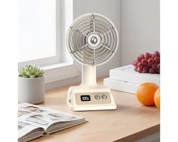 Mini Retro Ventilator - Persoonlijke ventilator - Oplaadbaar - Batterijdisplay - Compact bureauventilator — afbeelding 1