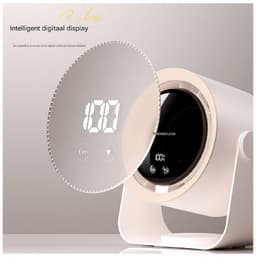GELLDG Tafelventilator - USB Oplaadbaar 5400 mAh - LED Display met Windkracht en Batterijstatus - 90° Verstelbare Hoofdhoek - Geschikt voor Kantoor en Thuisgebruik - Duurzaam Kunststof Huis - Afmetingen 180x119x205mm — thumbnail 4
