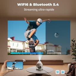 Draagbare Mini-Projector - Compact en Lichtgewicht - Wifi 6 en Bluetooth 5.4 - 1080p en 4K Decodering - Voor Thuisbioscoop en Buitengebruik — thumbnail 3