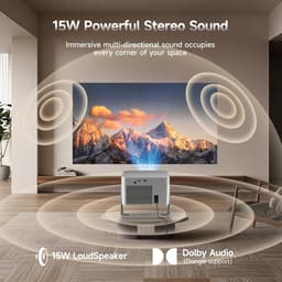 Videoprojector - 1080P - Geïntegreerde 4K tv-stick - Automatische focus en trapeziumcorrectie - Voor Thuisbioscoopgebruik — thumbnail 5