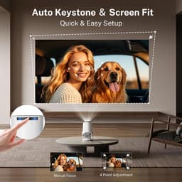 Mini-projector - 4K - Android 11 - Bluetooth 5 en Wifi 6 - Voor Telefoon/TV-Stick/HDMI/PS5/iOS — thumbnail 3