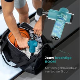 Massage Gun – 5 Intensiteitsstanden – 4 Opzetstukken – Oplaadbaar Spiermassageapparaat – Tot 3000 RPM — thumbnail 3