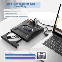 Externe schijf - Optische drive - Data opslag - 7-in-1 hub - 155 mm - Zwart — thumbnail 2