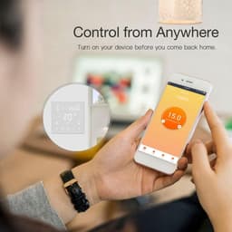 Slimme Thermostaat - WiFi Thermostaat Digitaal - Verwarming Regelen - Automatische Kalibratie - 90-240V - Zwart — thumbnail 2