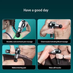 Massagepistool, diep weefsel rugmassager met 8 vervangende massagekoppen - impactmassagepistool voor sporters, voor pijnverlichting, ultrastille elektrische massageapparaat voor genezing, ontspanning — thumbnail 4