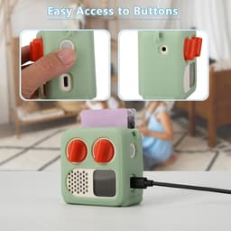 Siliconen Hoesje, Geschikt voor Yoto Mini (Editie 2024), Reistas met Verstelbare Schouderriem, Beschermhoes voor Yoto Mini-Speler, lichtgroen — thumbnail 2