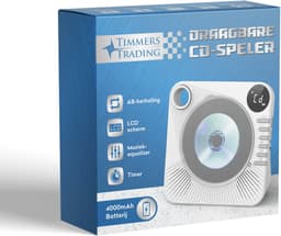 Retro CD Speler met Bluetooth - Draagbare CD Speler met HiFi Speakers - USB - AUX - Oplaadbaar - Vintage Muziekspeler Wit — thumbnail 5
