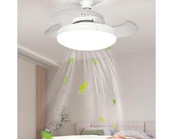 Plafondventilator met Verlichting - Ventilatorlamp Plafondkoeler - Comfort Verbeteren - Intelligente Dimfunctie - 38 x 13.5 cm - Crèmekleurig