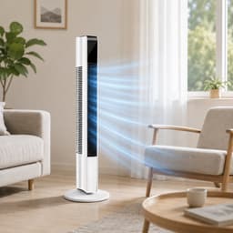 Livista Torenventilator - 90° Oscillatie - Afstandsbediening - 24-uurs Timer - Touchbediening - 3 Snelheden - 45 dB - Vortex-luchtstroom - Wit — thumbnail 5