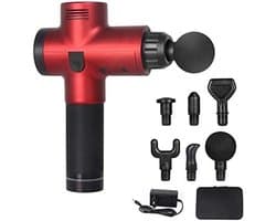Massage Gun - Spierontspanner Elektrisch - Spierherstel Bevorderen - 30 Snelheden LCD Touch - 6 Massagekoppen - Zilver