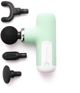 Mini massagepistool met 4 massagekoppen - draagbare diepweefselmassager, oplaadbaar via USB-C-interface - groen. — thumbnail 1