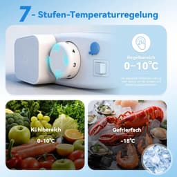 Kleine Koelkast - Compacte Koelkast Mini Koelkast - Dranken Koelen - 7 Temperatuurinstellingen - 112 liter - Gebroken wit — thumbnail 4