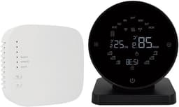 Slimme Thermostaat - Verwarming Regelaar - Energie Besparen - App & Spraak Bediening - 90x90mm - Zwart — thumbnail 1