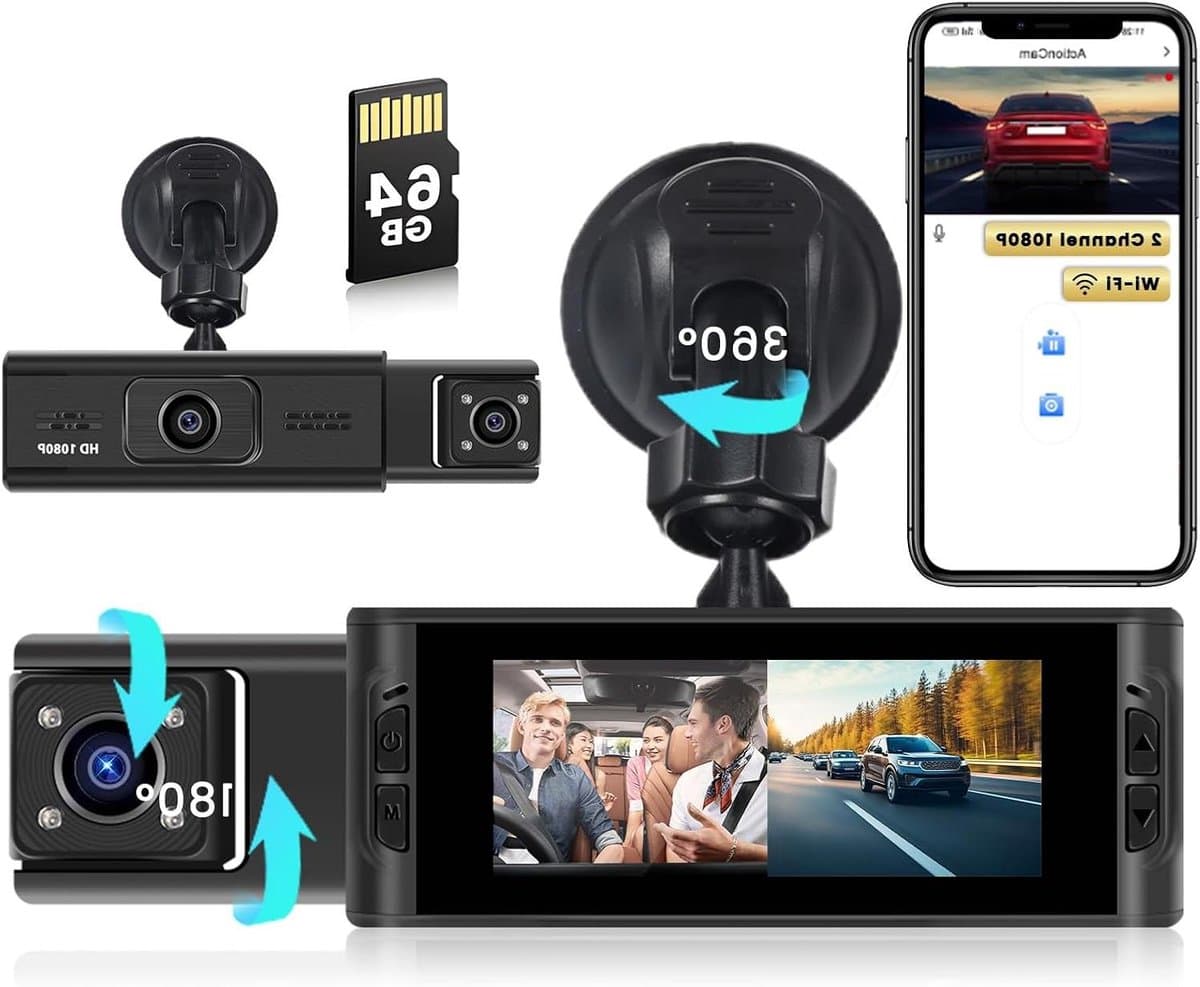 Auto Camera - Dashcam Rijrecorder - Veilig Rijden - Dubbele Opname - 3.16 Inch Scherm - Zwart — afbeelding 1