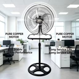 House Of Atelier - 3-in1 Ventilator - Staande Ventilator - Tafel Ventilator - Muur Ventilator - 65W vermogen - 3 Snelheden - Zwart — thumbnail 2